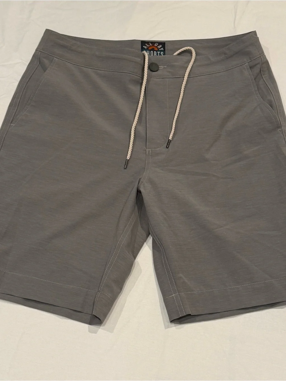 Faherty All Day Shorts Mens 31 Gray Chino 34x9 Stretch Travel Casual Summer